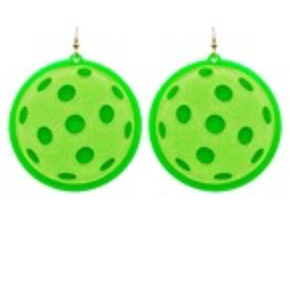 Pickleball Acrylic Earrings - Picture 3 of 3